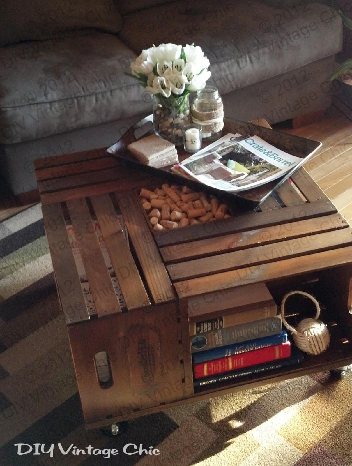 Vintage Wine Crate Coffee Table