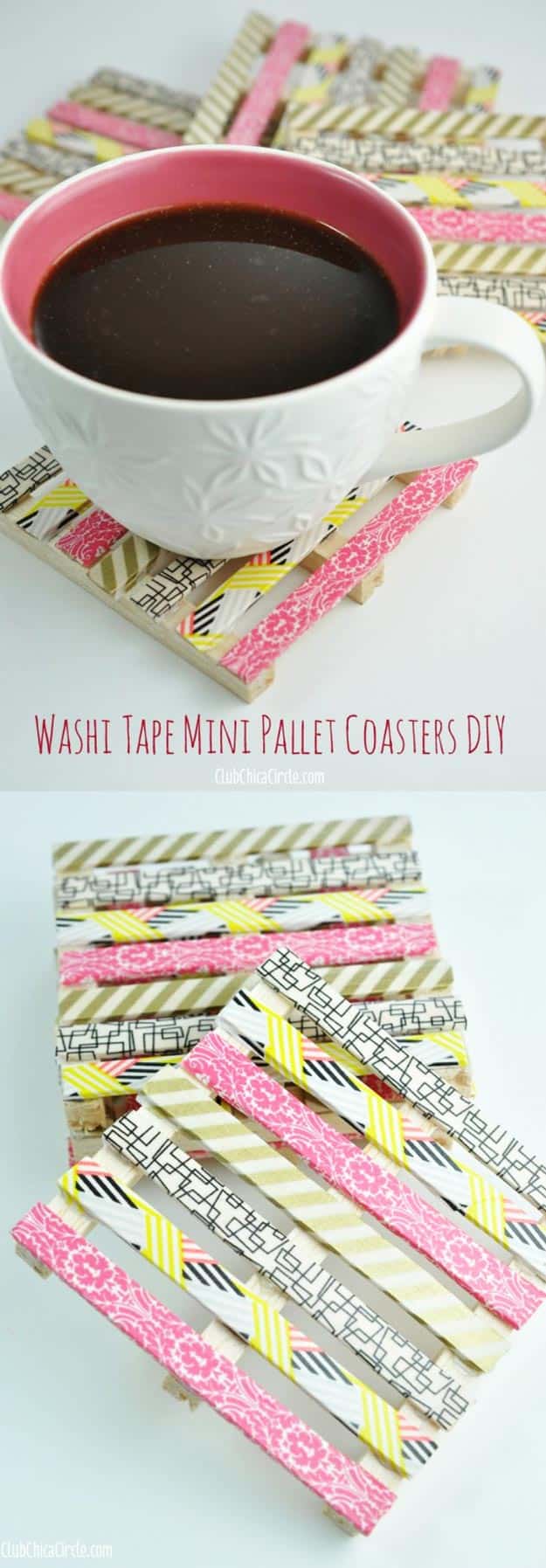 Washi Tape Mini Wood Pallet Coasters