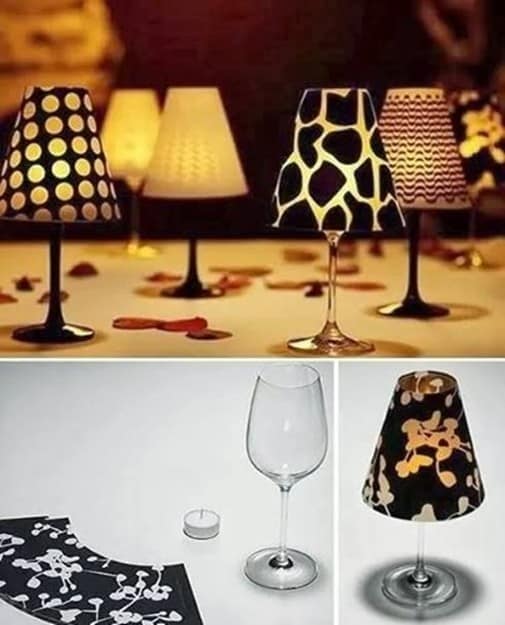 Wine Glass Candle Lampshades F