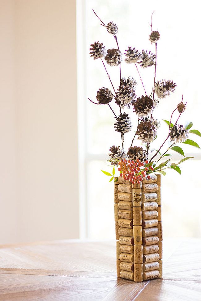 Wine cork vase