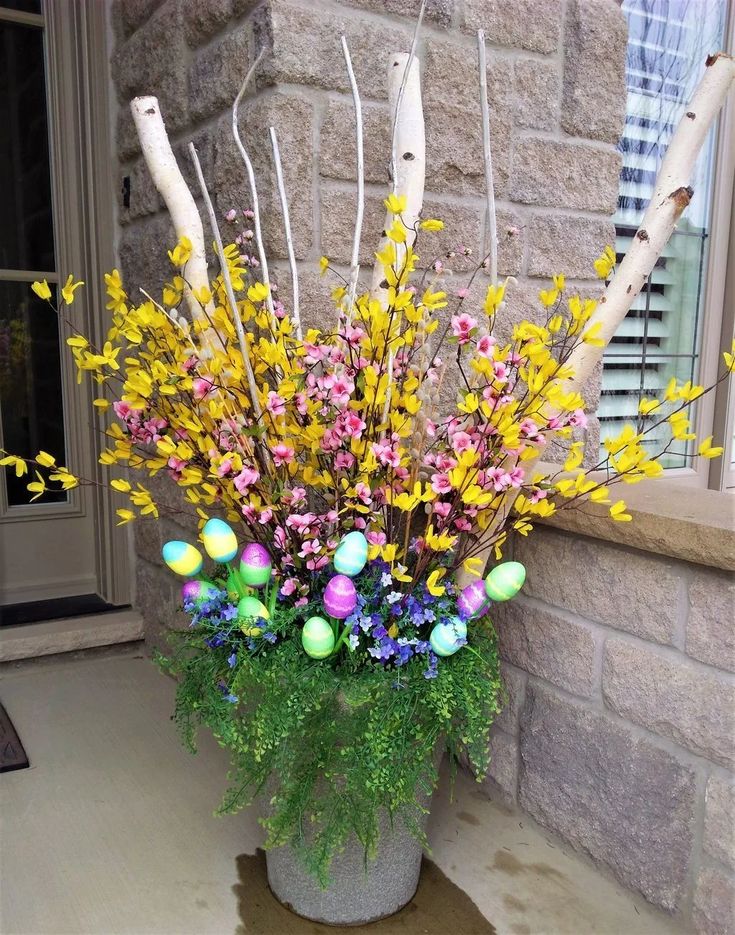 adorable easter porch decor