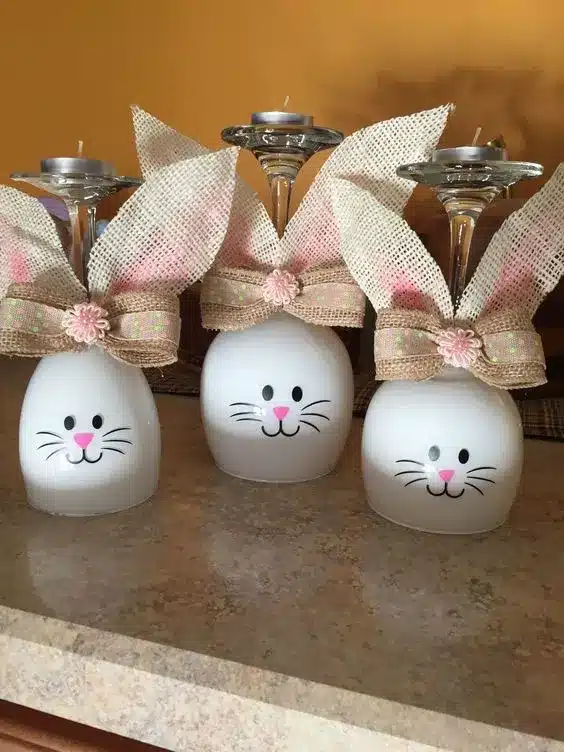 adorable easter wine glass centerpieces 1