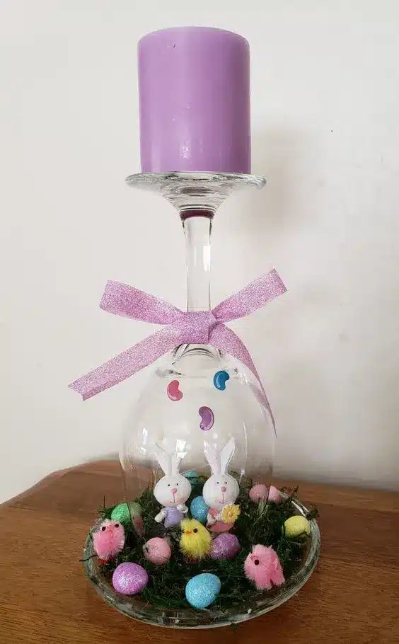 adorable easter wine glass centerpieces 2