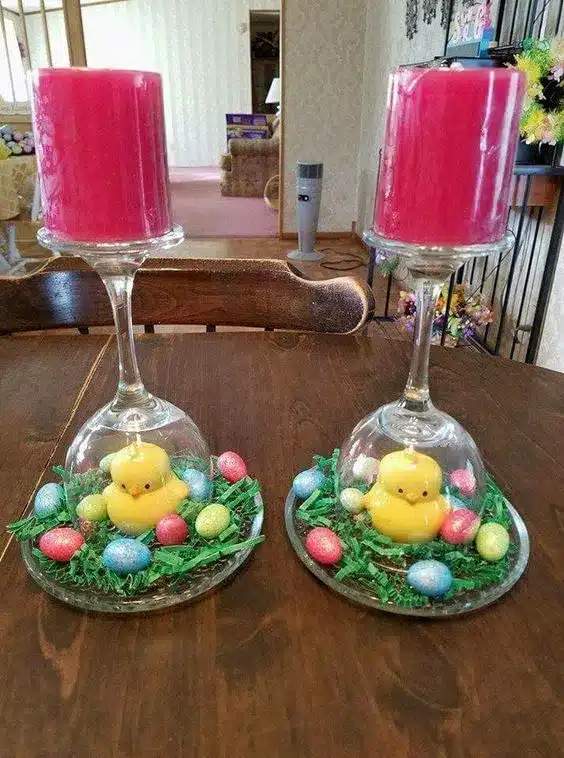 adorable easter wine glass centerpieces 3