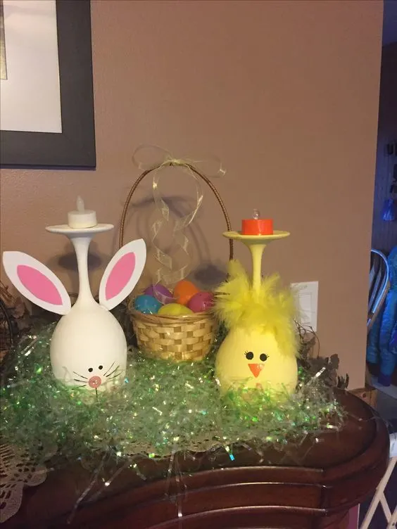 adorable easter wine glass centerpieces 5