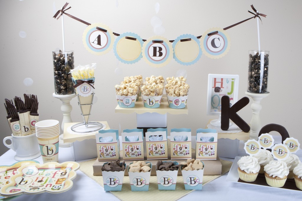 alphabet baby shower candy buffet