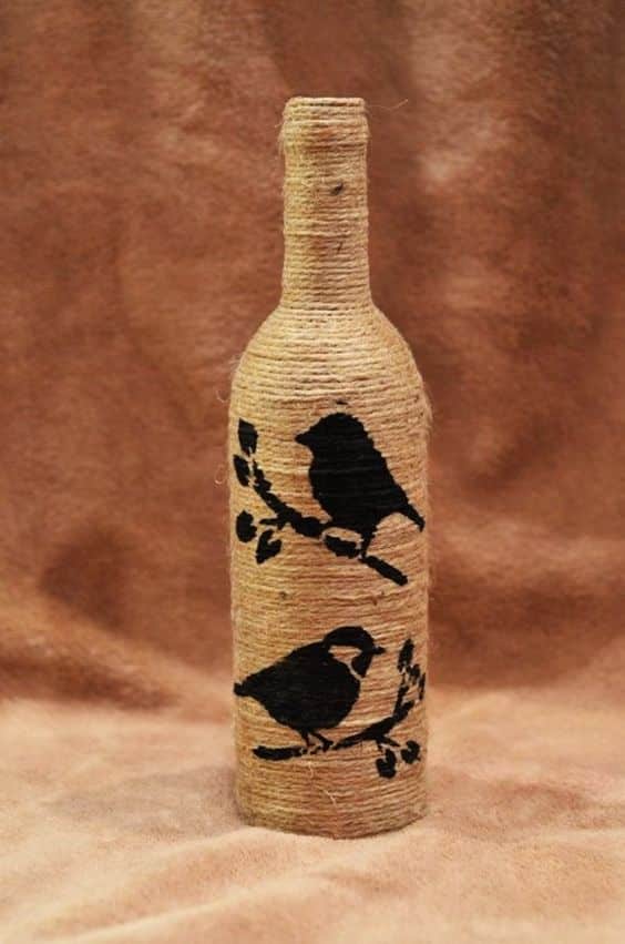 amazing jute bottle decoration ideas 4