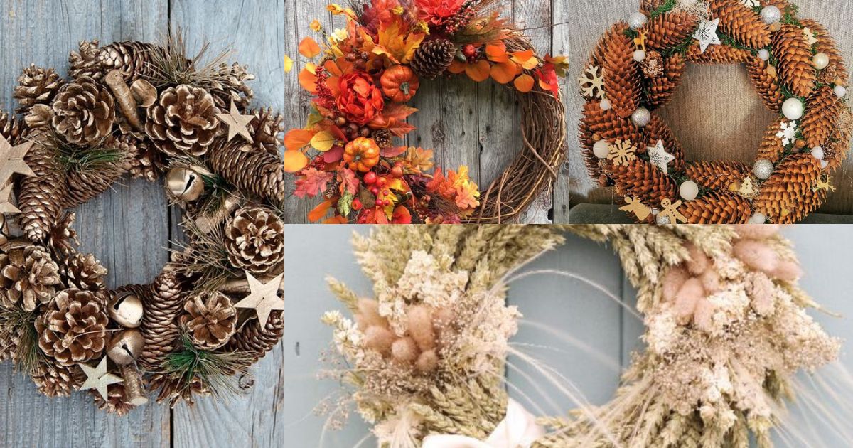 autumn wreath ideas made natural elements 15