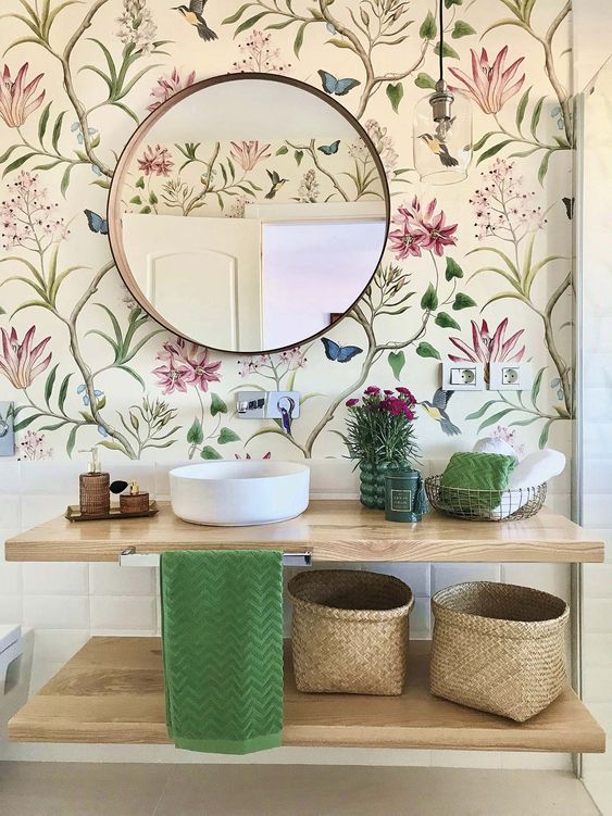 15+ Bathroom Wallpaper Ideas