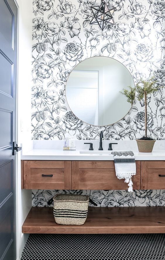 15+ Bathroom Wallpaper Ideas