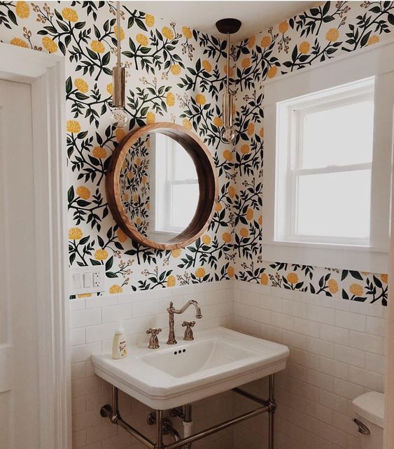 15+ Bathroom Wallpaper Ideas