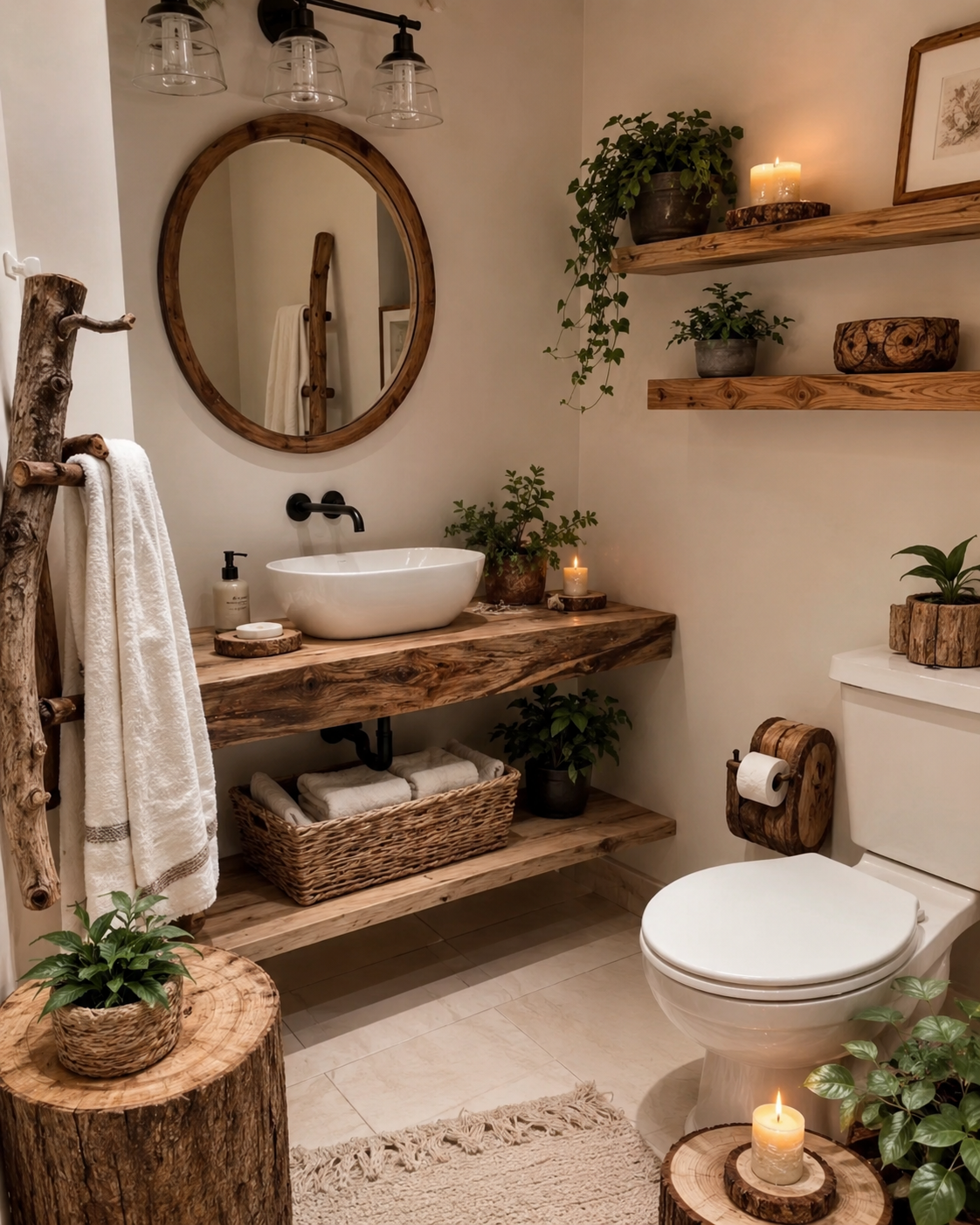 Beautiful bathroom decoration ideas made with tree trunks Beautiful bathroom decoration ideas made with tree trunks beautiful bathroom decoration ideas made with tree trunks 8