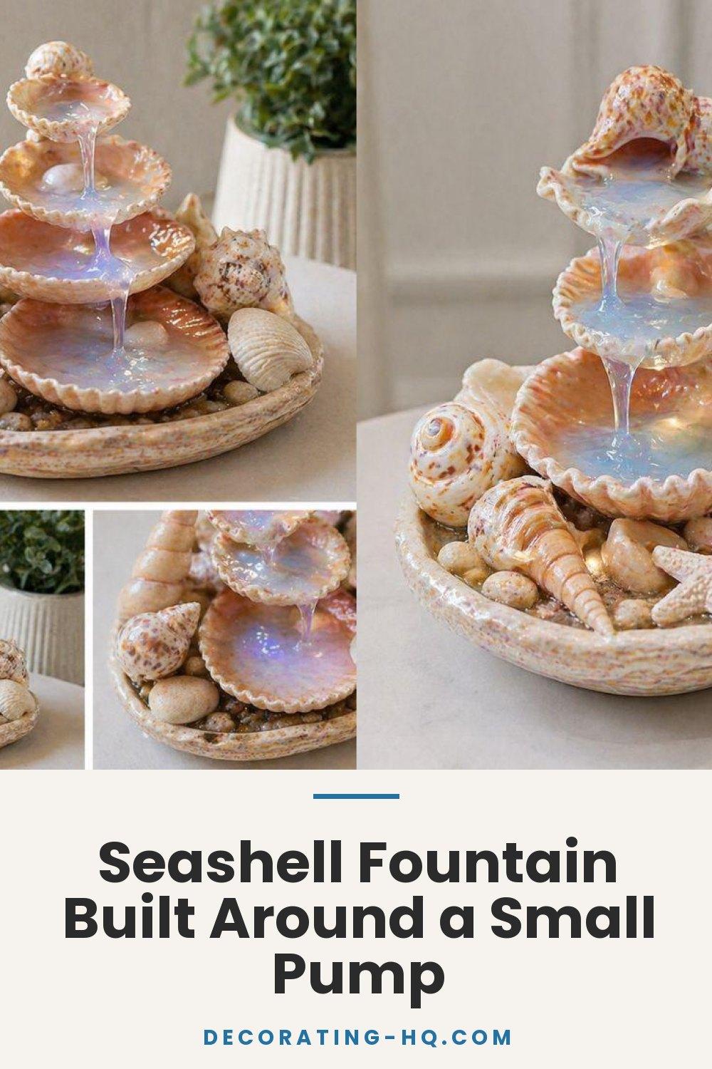 Seashell Fountain Built Around a Small Pump