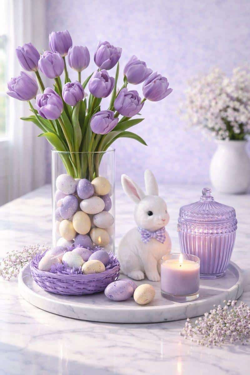 beautiful lilac centerpiece ideas for easter 4