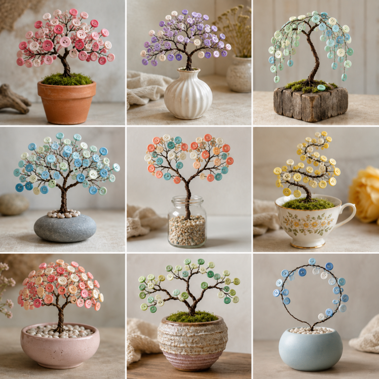 How to make beautiful trees with wire and buttons How to make beautiful trees with wire and buttons beautiful trees with wire and buttons 6