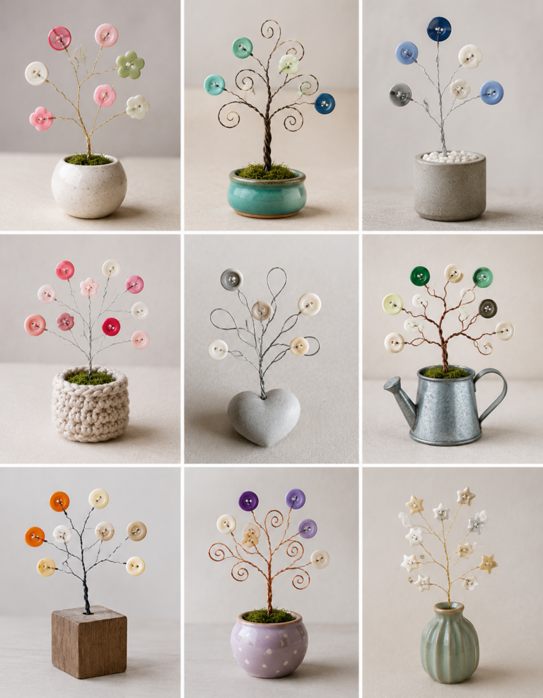 How to make beautiful trees with wire and buttons How to make beautiful trees with wire and buttons beautiful trees with wire and buttons 7