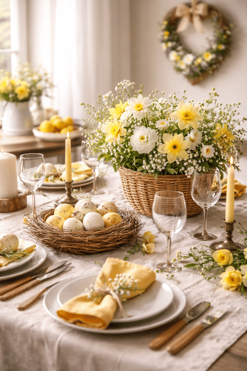 beautiful yellow easter decoration ideas 5