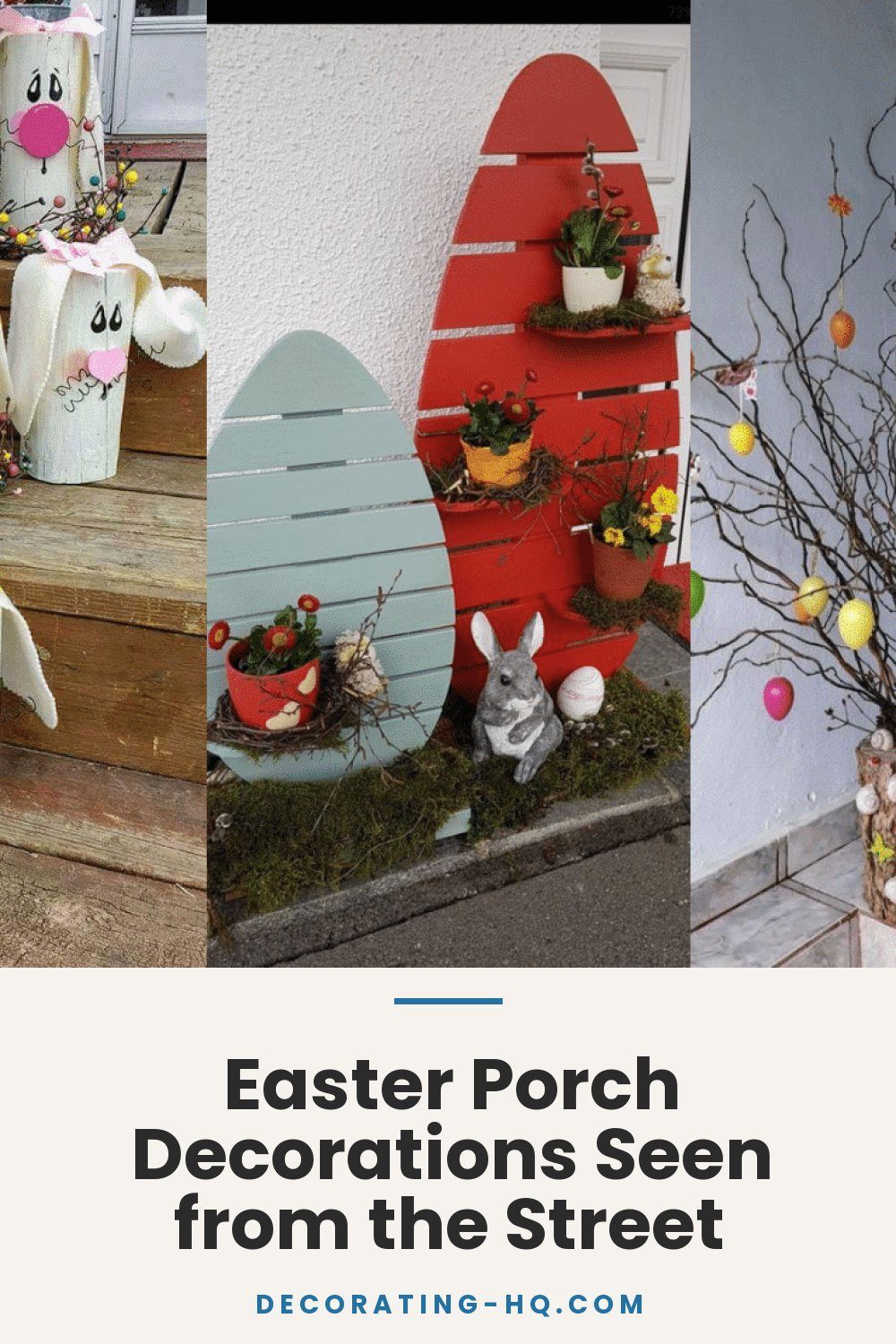 Easter Porch Decorations Seen from the Street