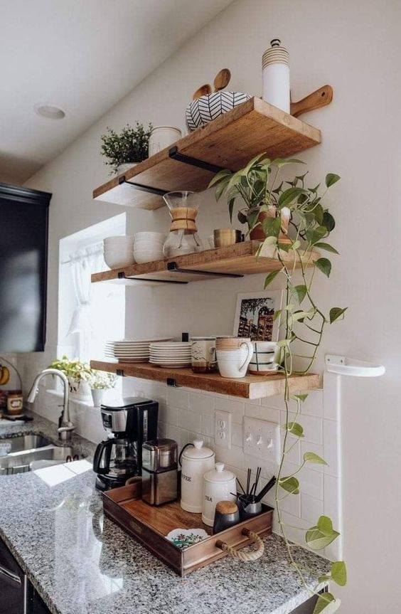 best ideas for open kitchen shelves 6