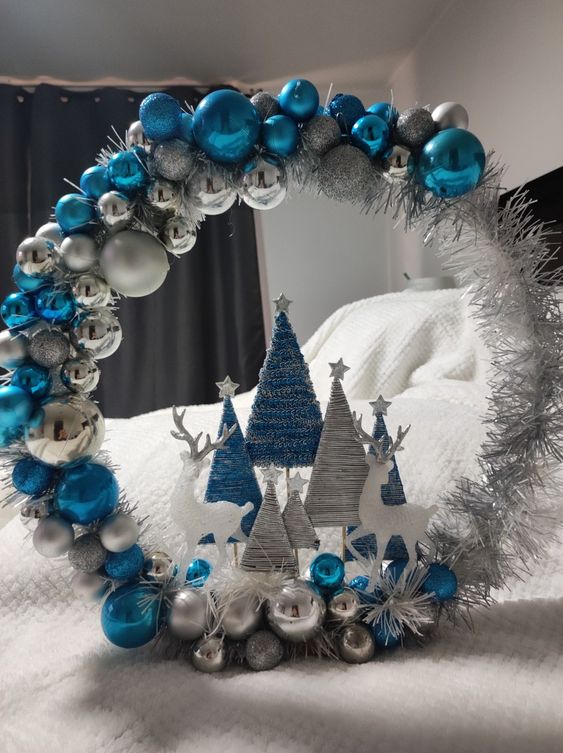 blue christmas decor ideas 10