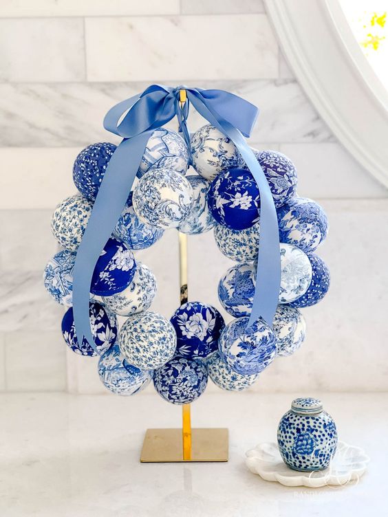 blue christmas decor ideas 2