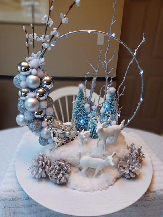 blue christmas decor ideas 4