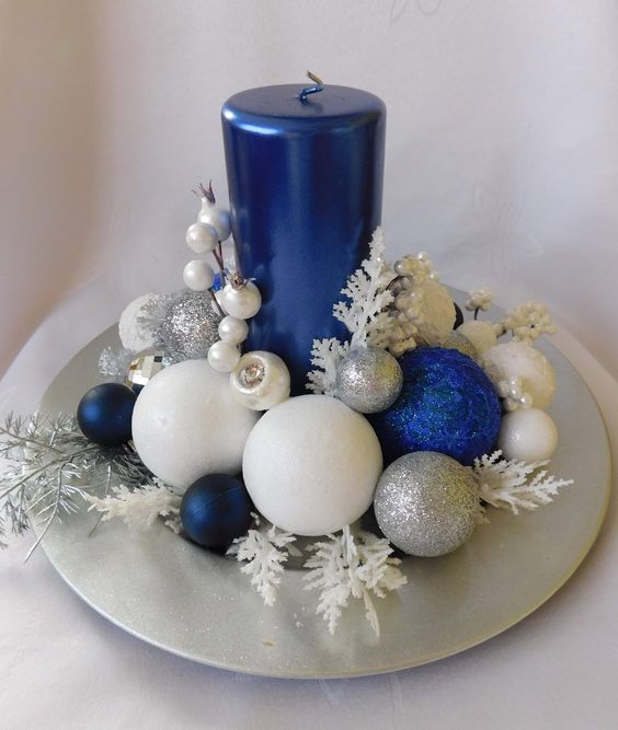 blue christmas decor ideas 5