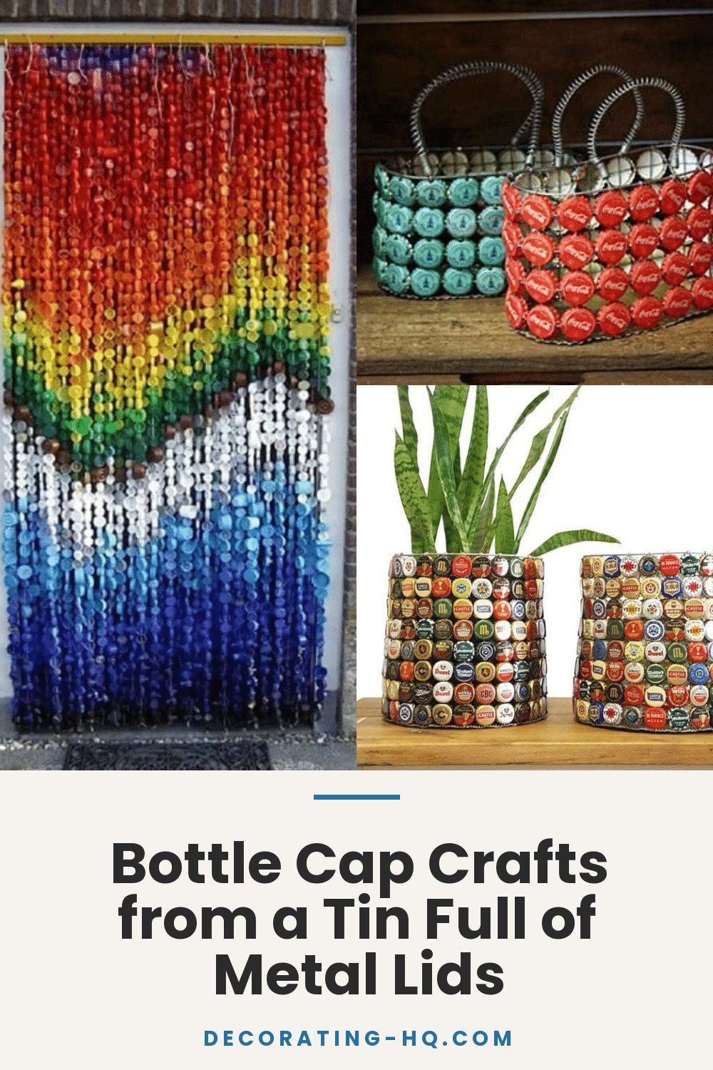 Bottle Cap Crafts from a Tin Full of Metal Lids