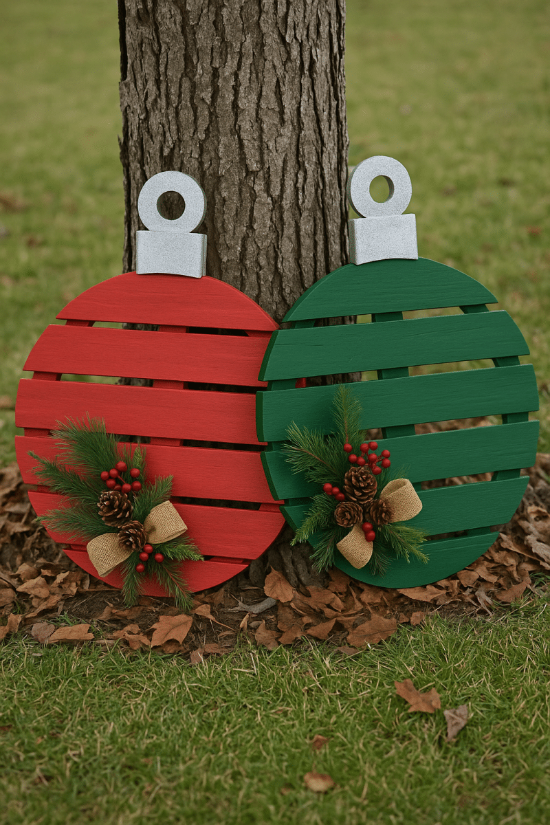 boules de noel geantes fabriquees a partir de palettes en bois 2