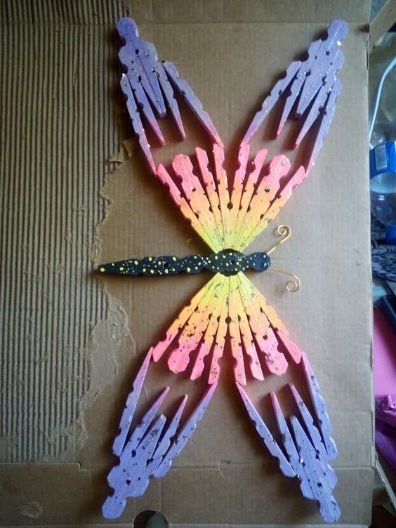 butterflies crafted with clothespins 7