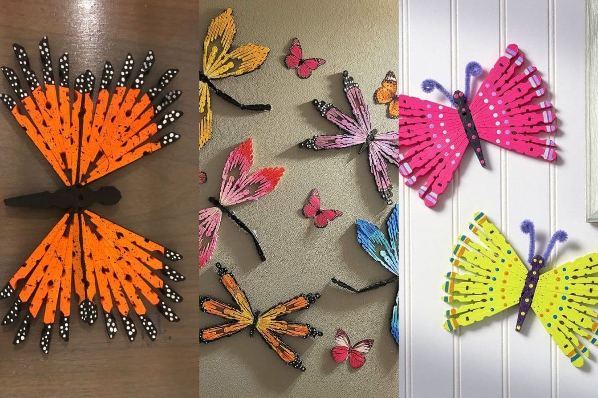 butterflies crafted with clothespins 9