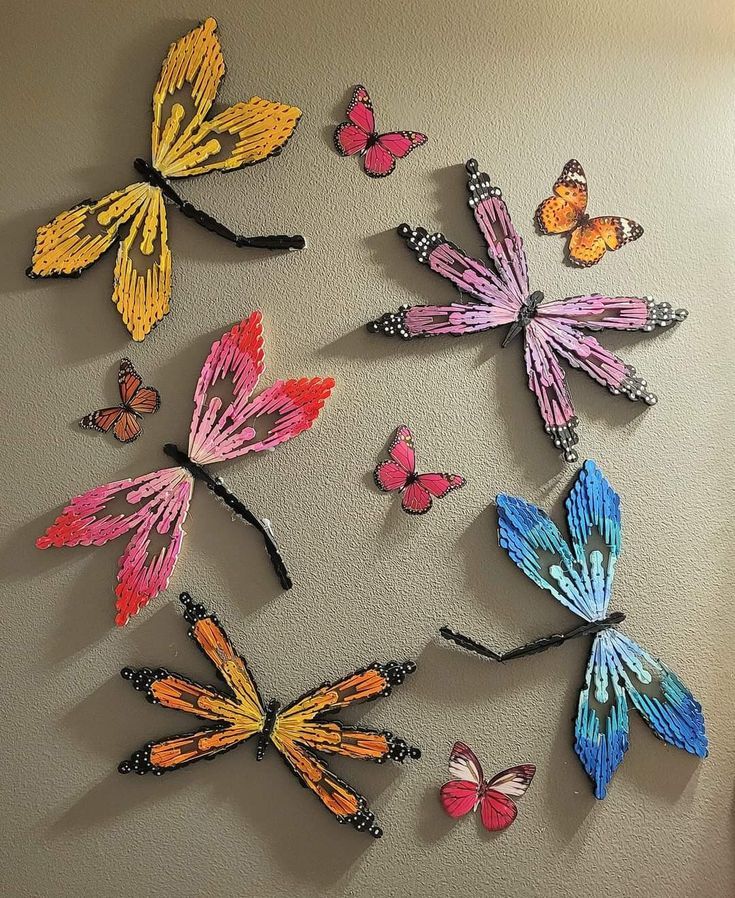 butterflies crafted with clothespins