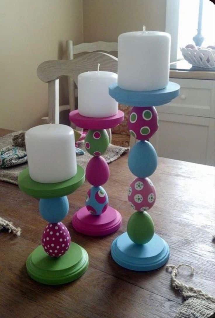 candle holders made from easter eggs 1