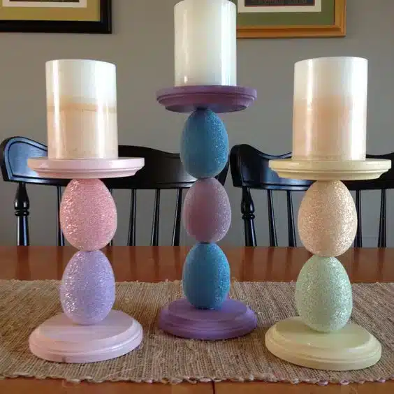 candle holders made from easter eggs 2