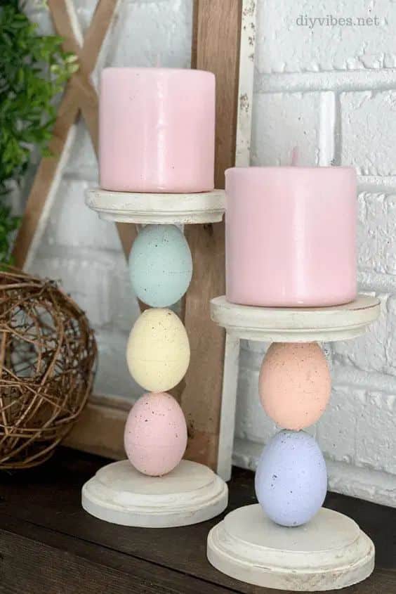 candle holders made from easter eggs 3