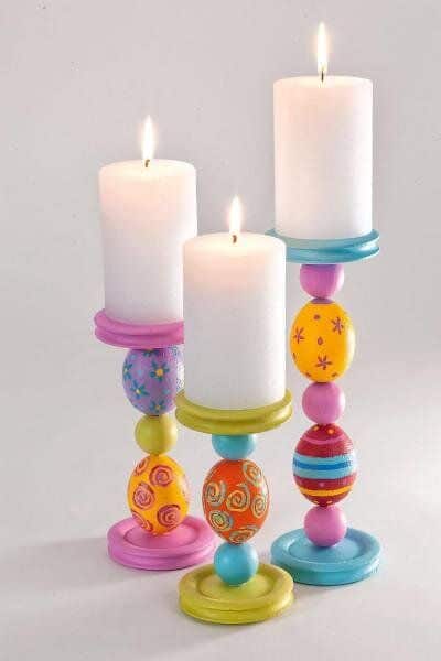 candle holders made from easter eggs 5