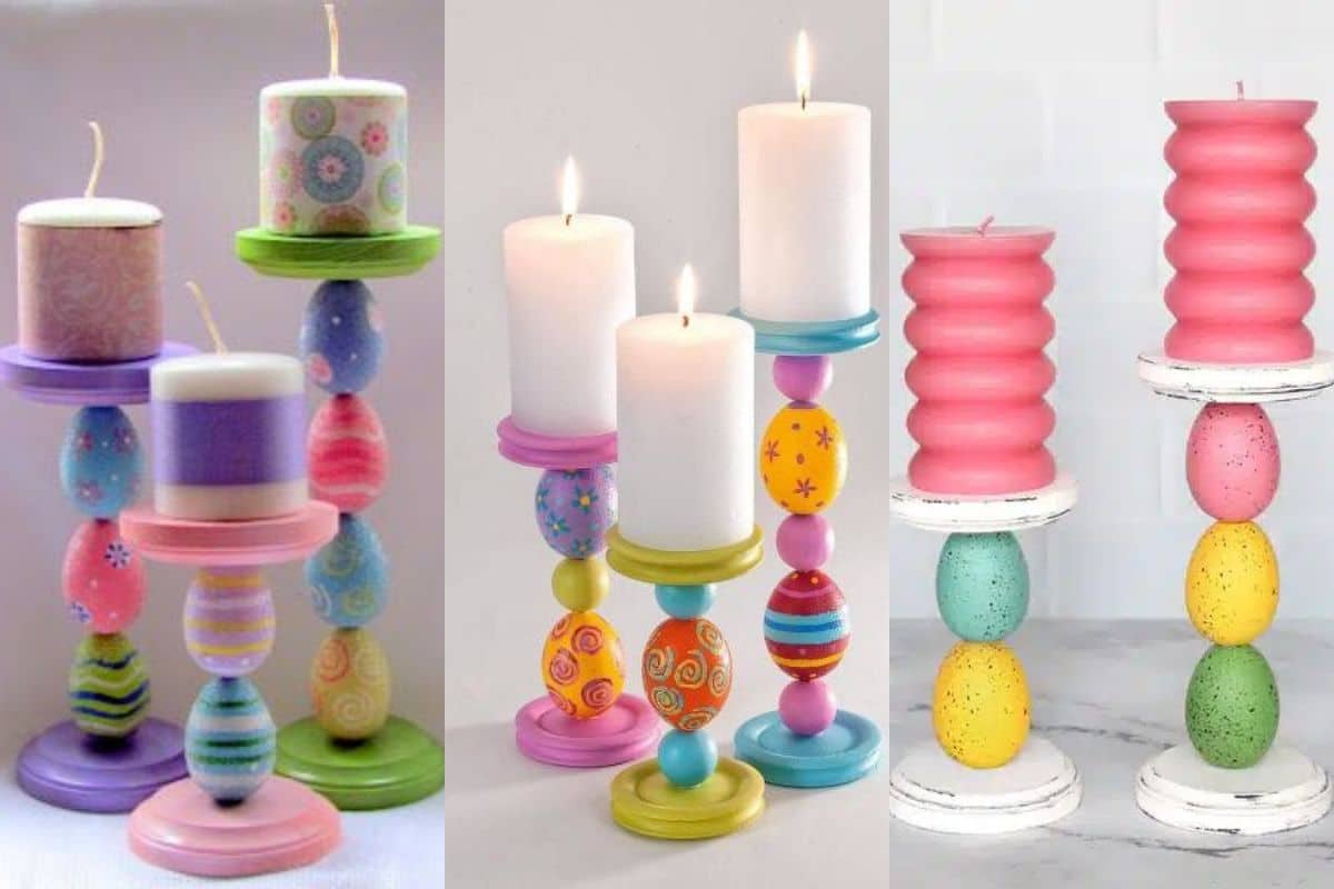 candle holders made from easter eggs 7