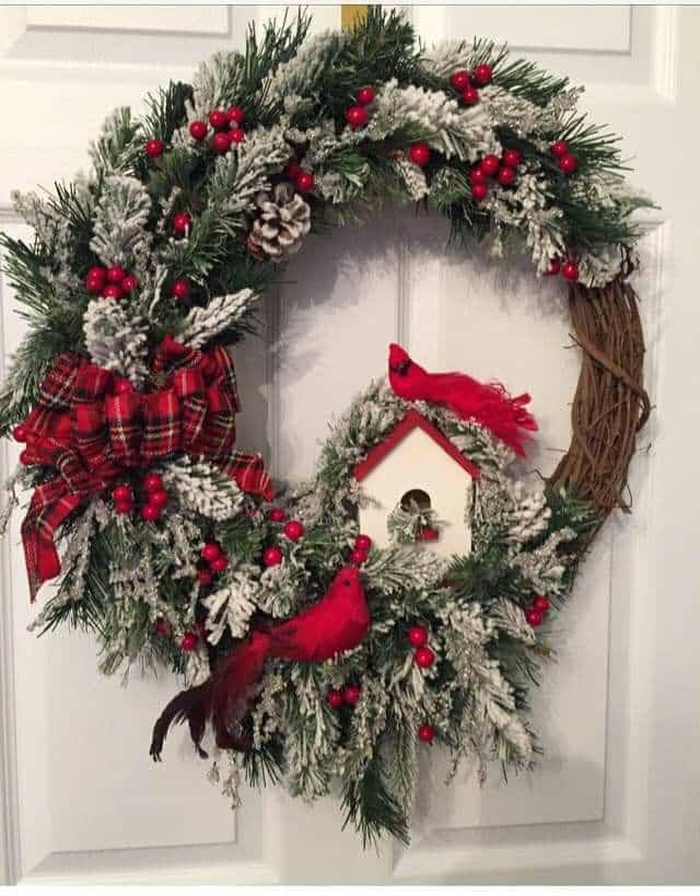 cardinal christmas wreath 2