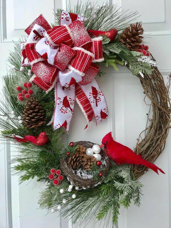 cardinal christmas wreath 3