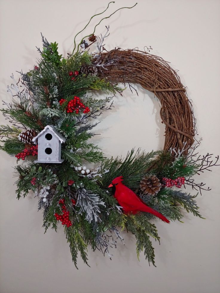 cardinal christmas wreath 5