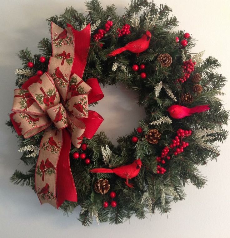 cardinal christmas wreath 7