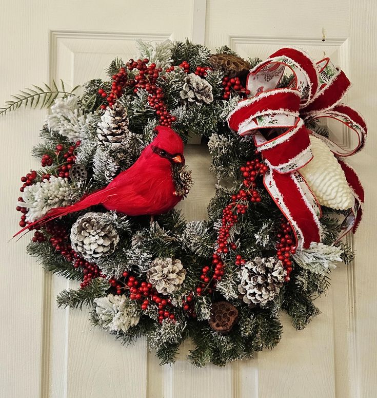 cardinal christmas wreath 8