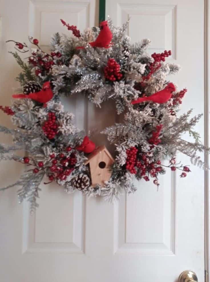 cardinal christmas wreath 9