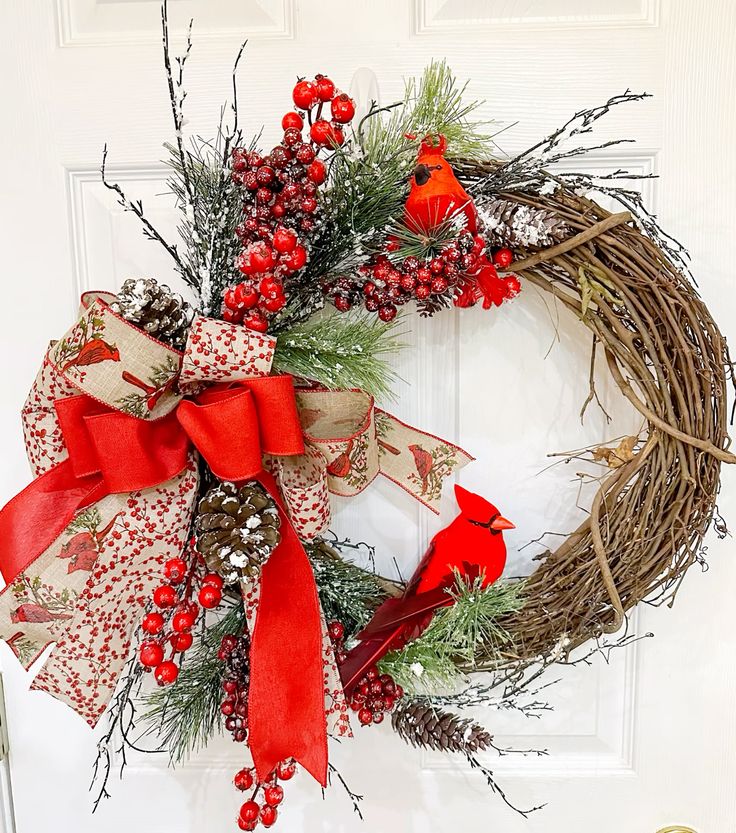 cardinal christmas wreath