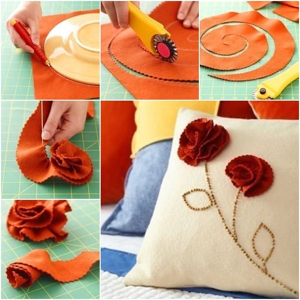 How To Make Easy Carnation Decorated Pillow