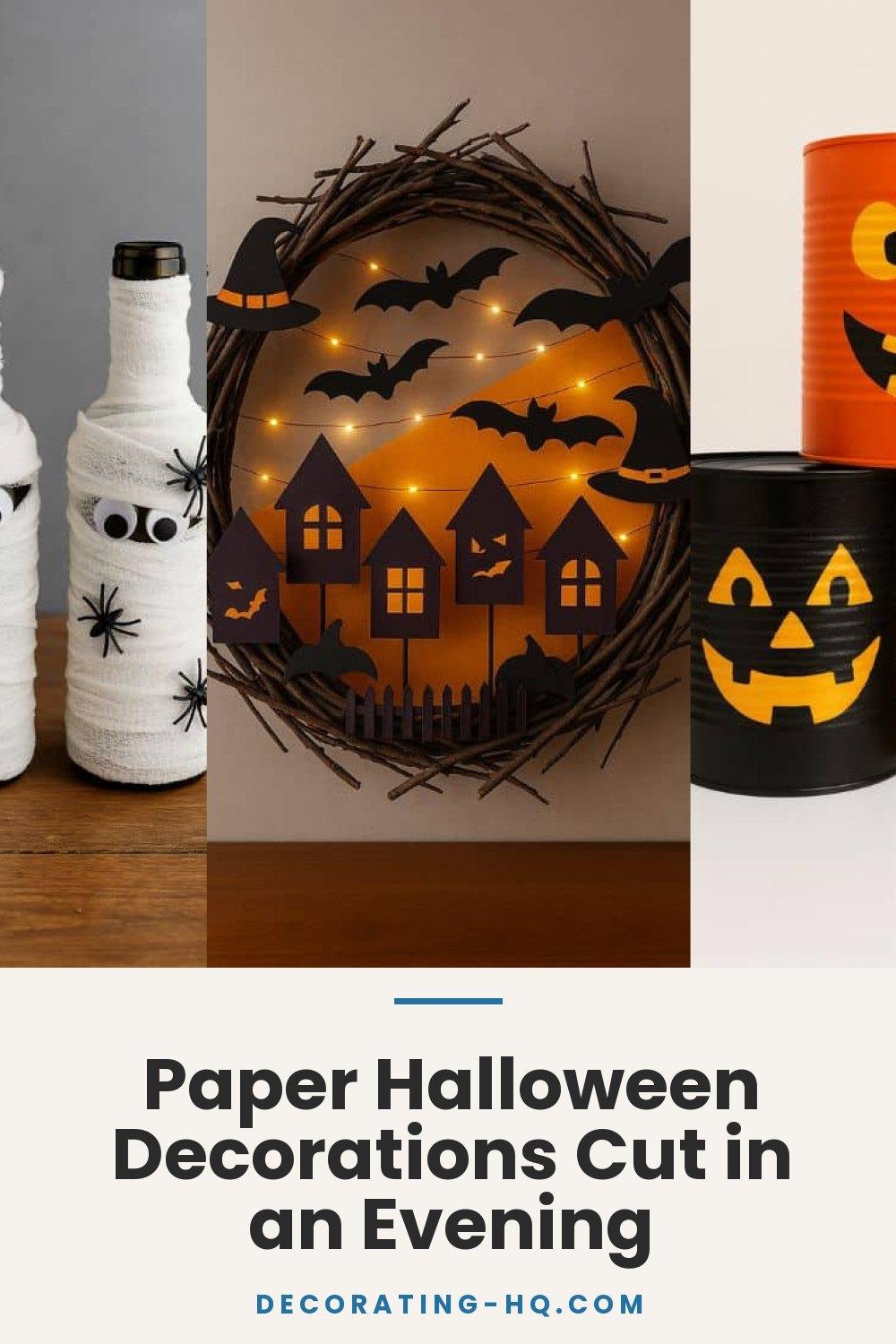 Paper Halloween Decorations Cut in an Evening