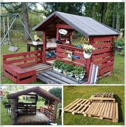 15+ Pallet kids house garden ideas