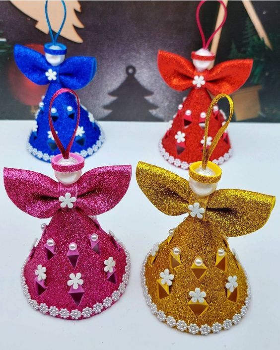 christmas angel ornaments making from eva foam