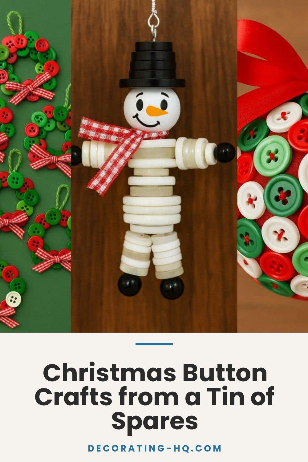 Christmas Button Crafts from a Tin of Spares