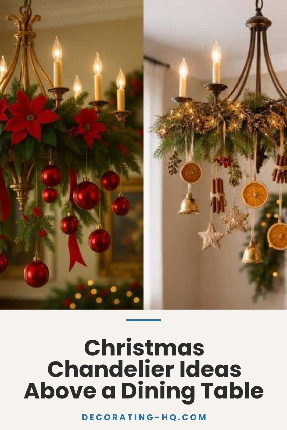 Christmas Chandelier Ideas Above a Dining Table